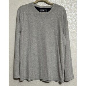 Eddie Bauer Waffle Textured Long Sleeve Gray Sleepwear Shirt‎ Men's Size Large